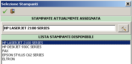Selezione stampante.